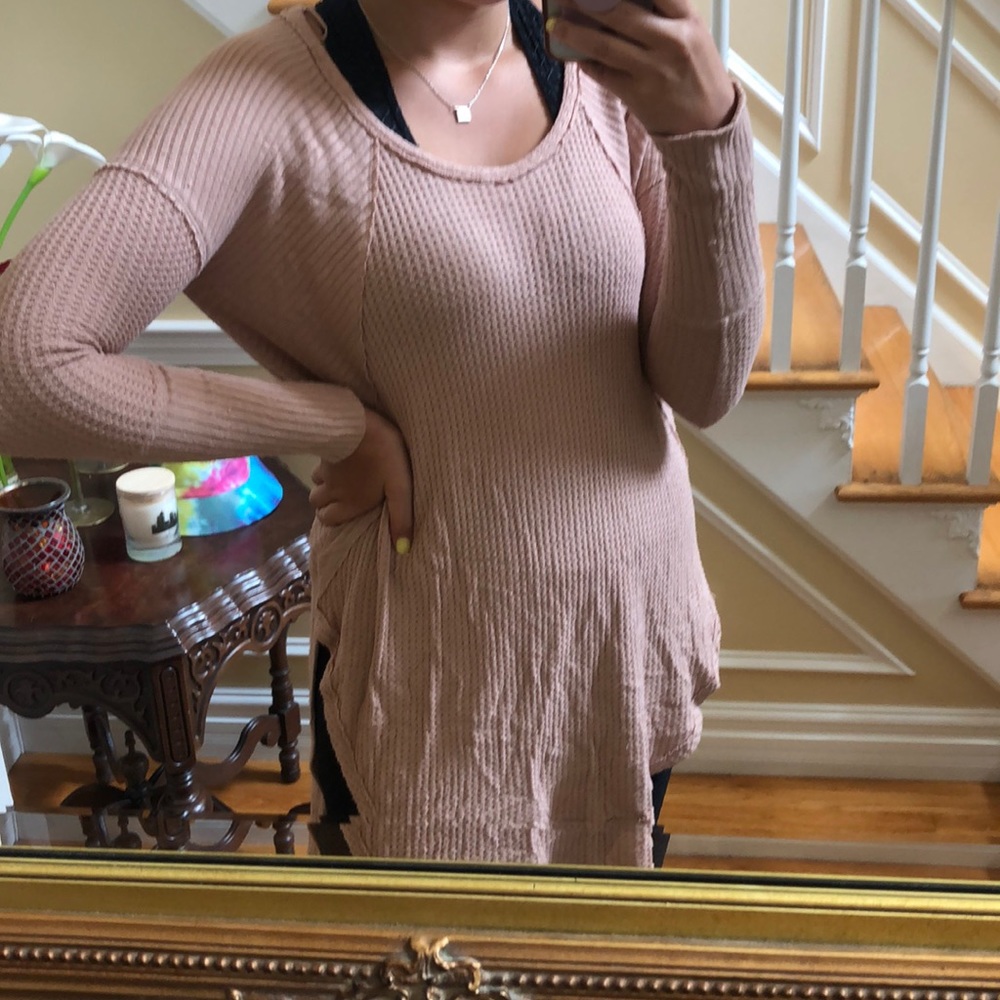 Free people waffle knit sweater